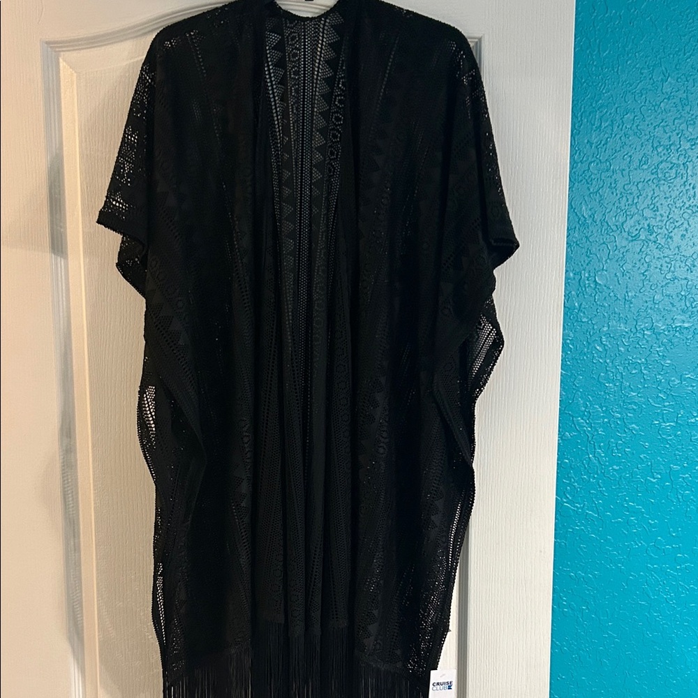 Elegant Black Lace Kimono